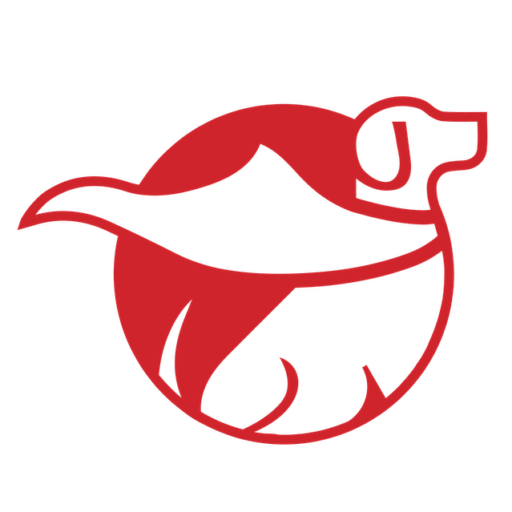 Scoop Heroes Icon | A red dog with a cape